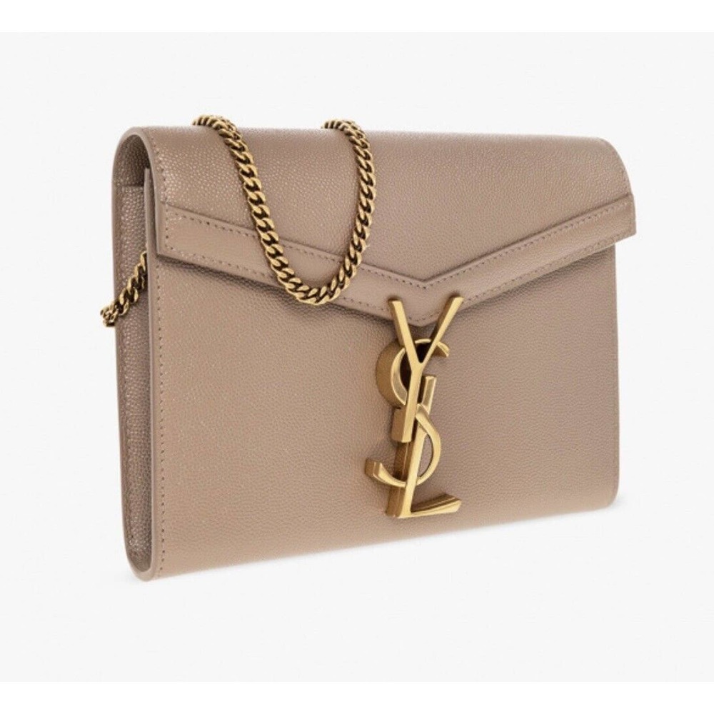 NEW SAINT LAURENT YSL LEATHER CASSANDRA CHAIN WALLET BAG PURSE BOX AUTHENTIC!